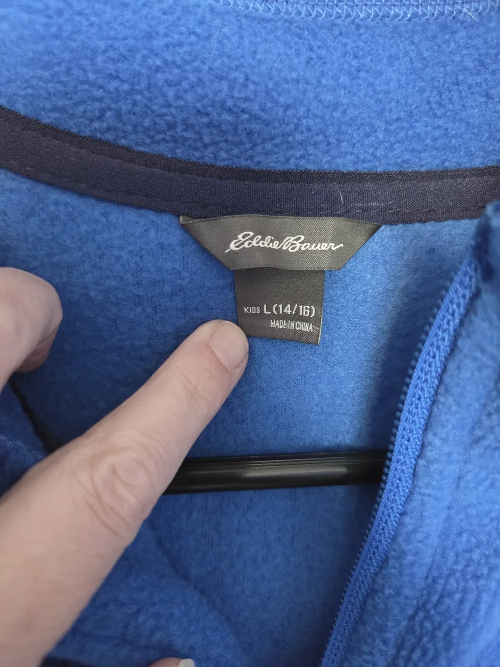 Eddie Bauer Bright Blue and Navy Trim Kids Fleece Jacket